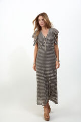 Slowlove Multicoloured structured dress Black