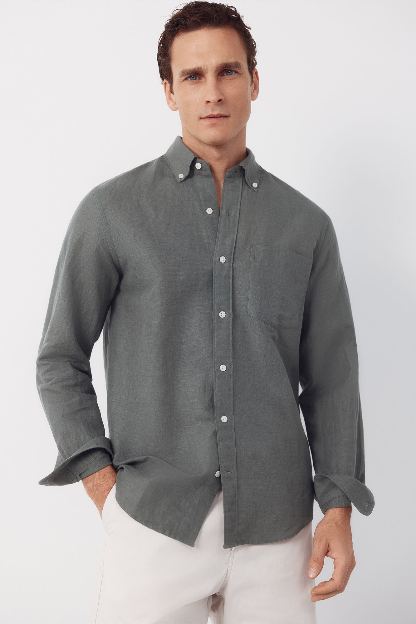 Cortefiel Camisa lino lisa