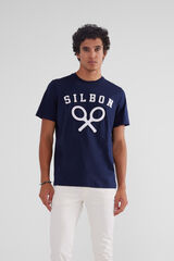 Silbon Camiseta raquetas corporativas azul Azul