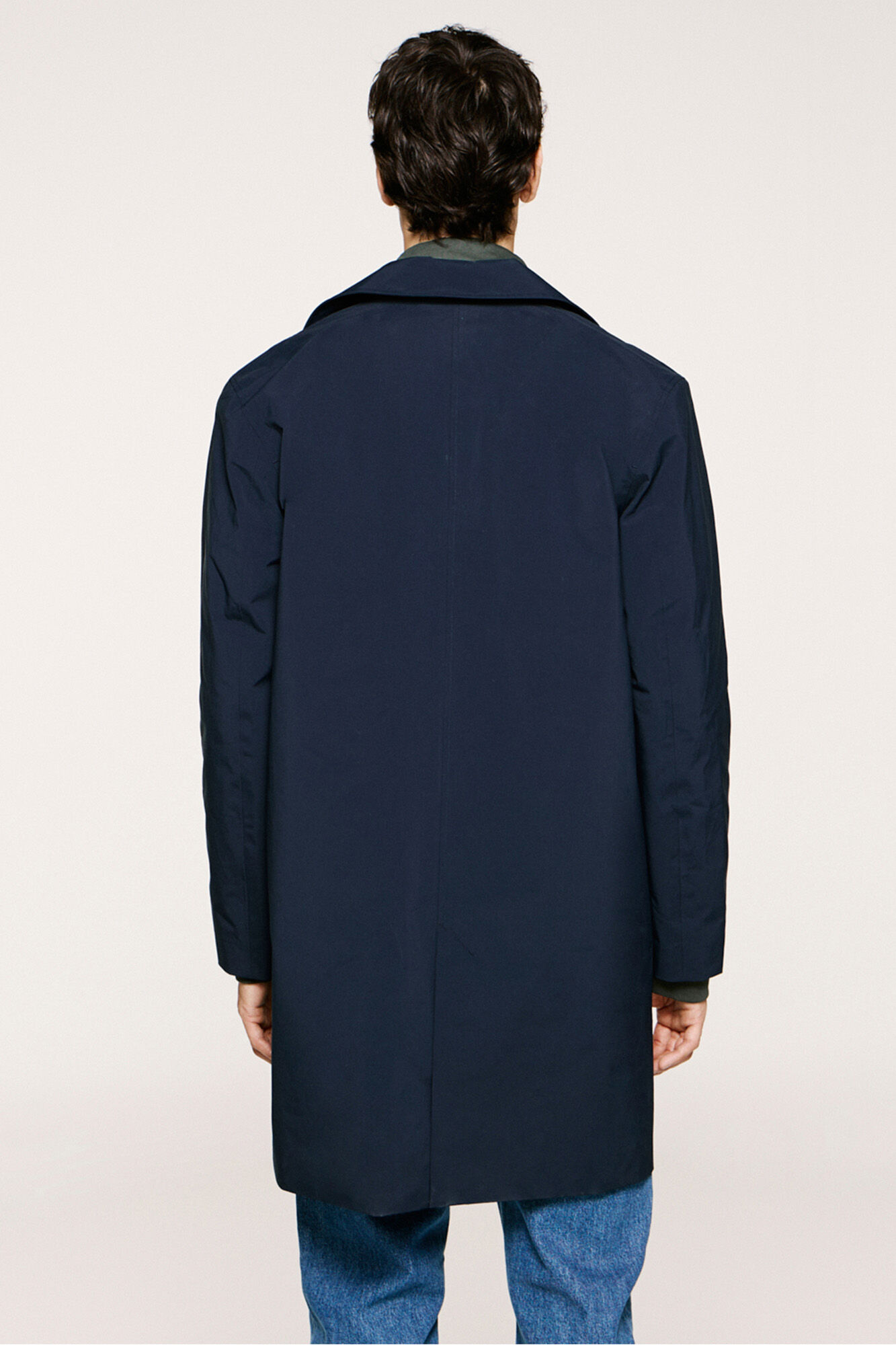 Selected Water-resistant technical coat with detachable gilet  Navy
