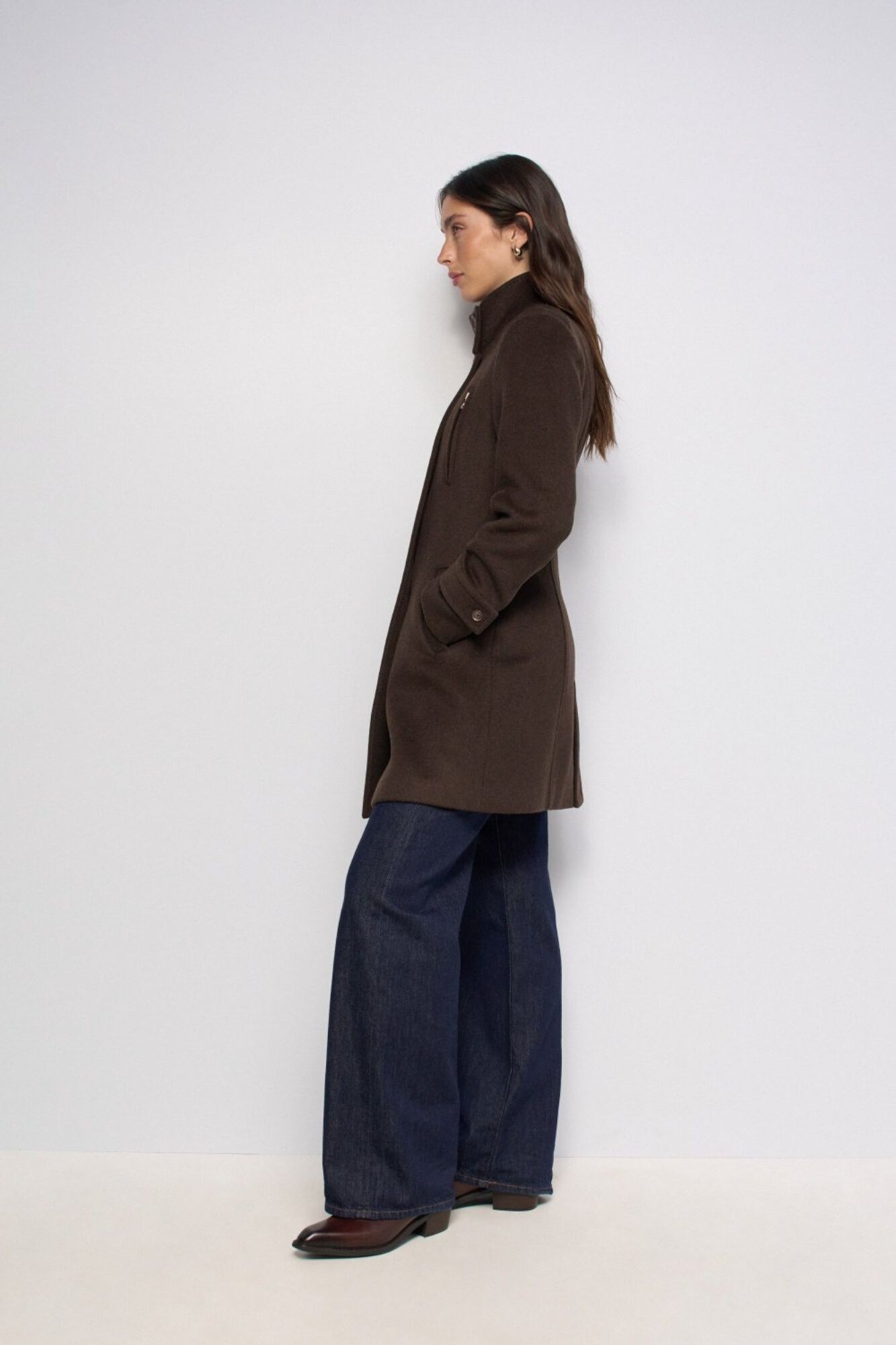Salsa Jeans Sobretudo de l&atilde; Castanho