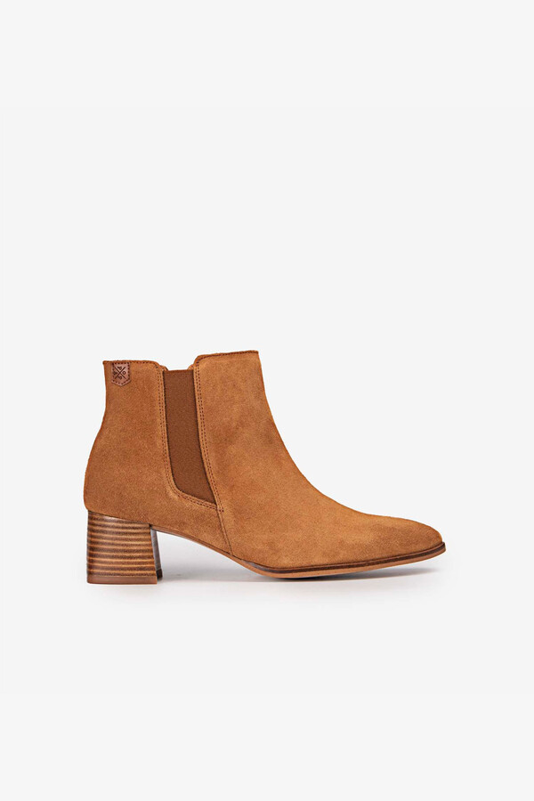 Cortefiel Eyra split leather ankle boots Camel