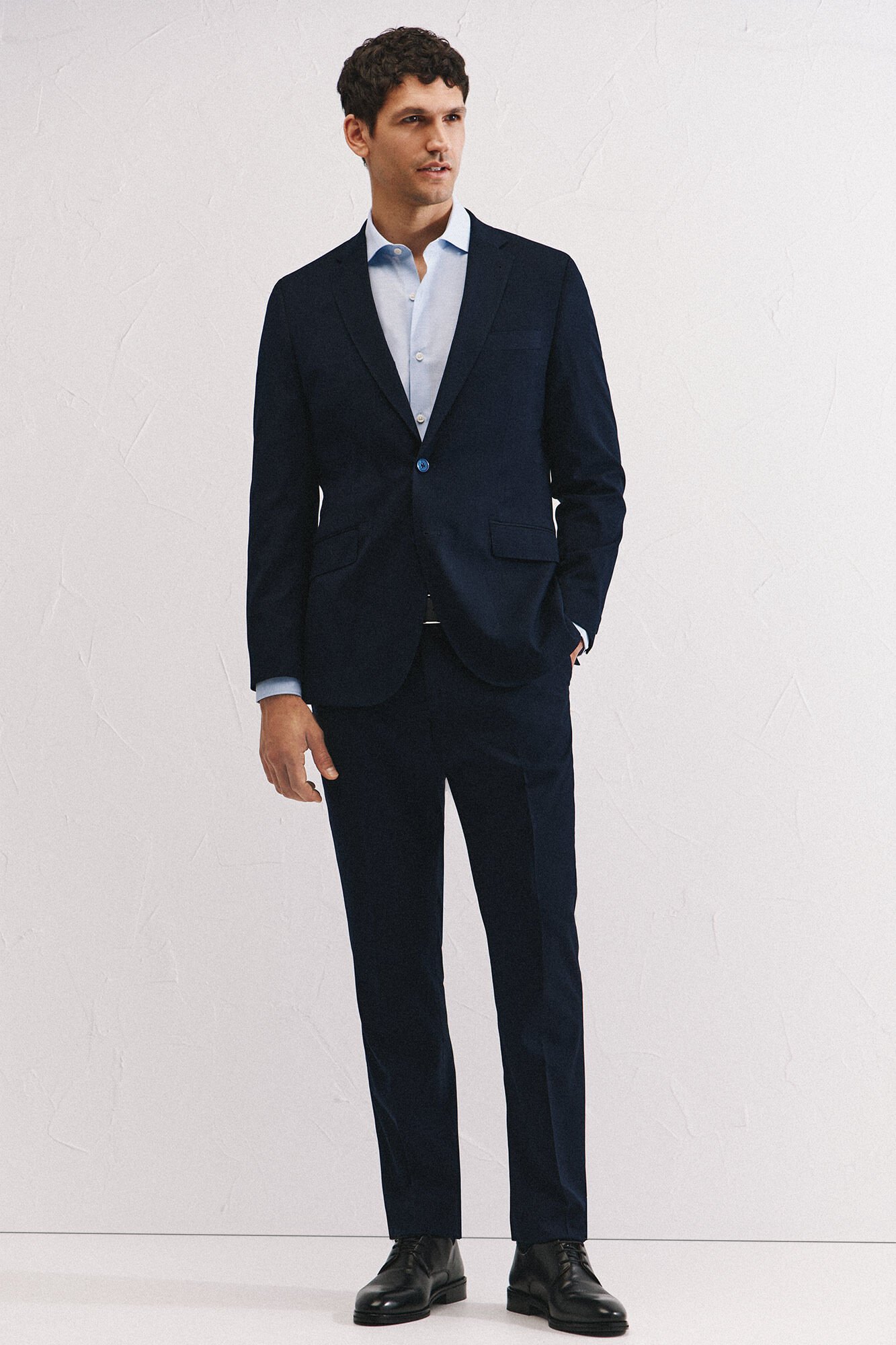 Cortefiel Xxi series micro stripe blazer Navy