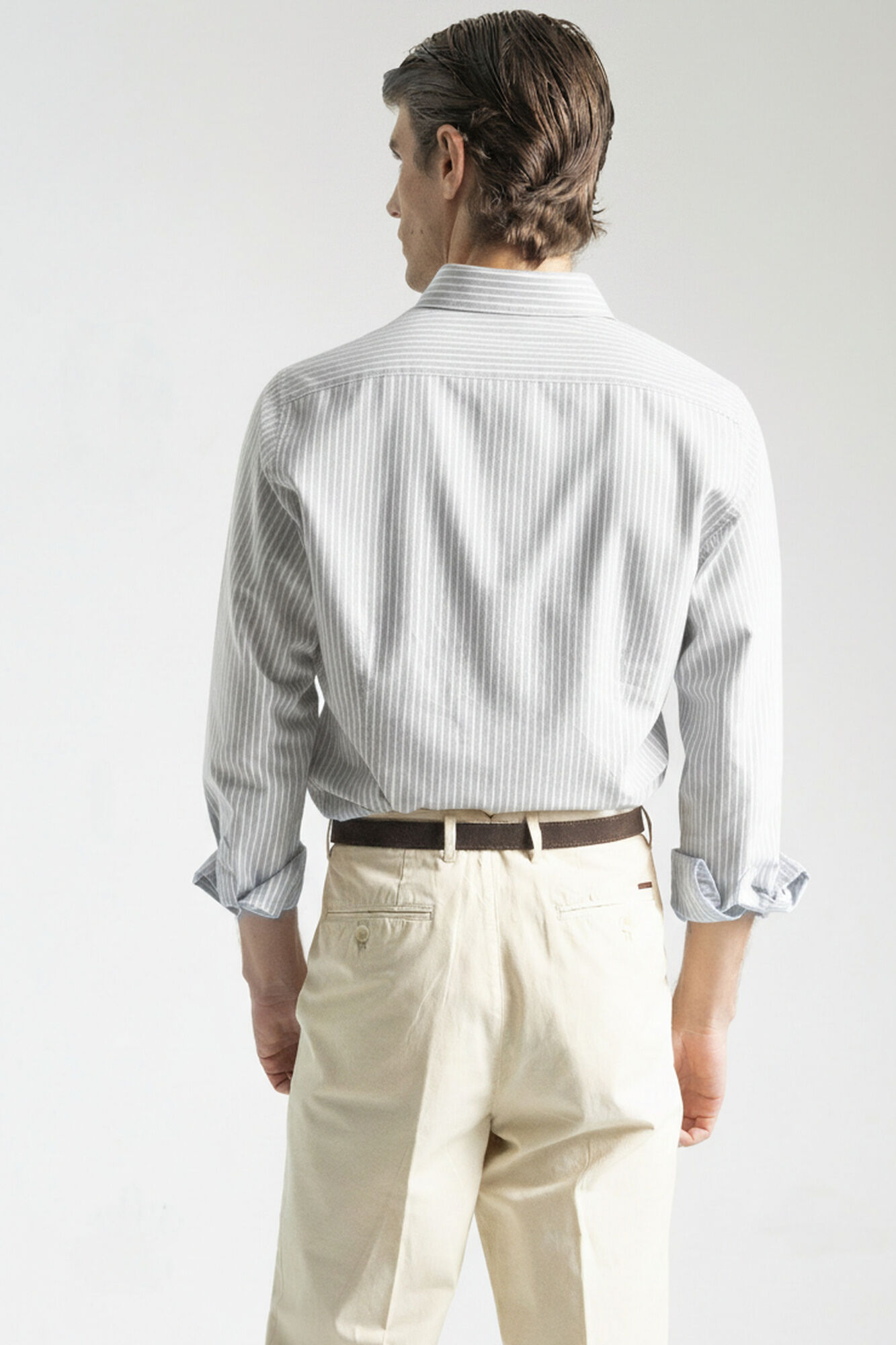 PuroEGO Camisa de riscas em algod&atilde;o oxford Verde
