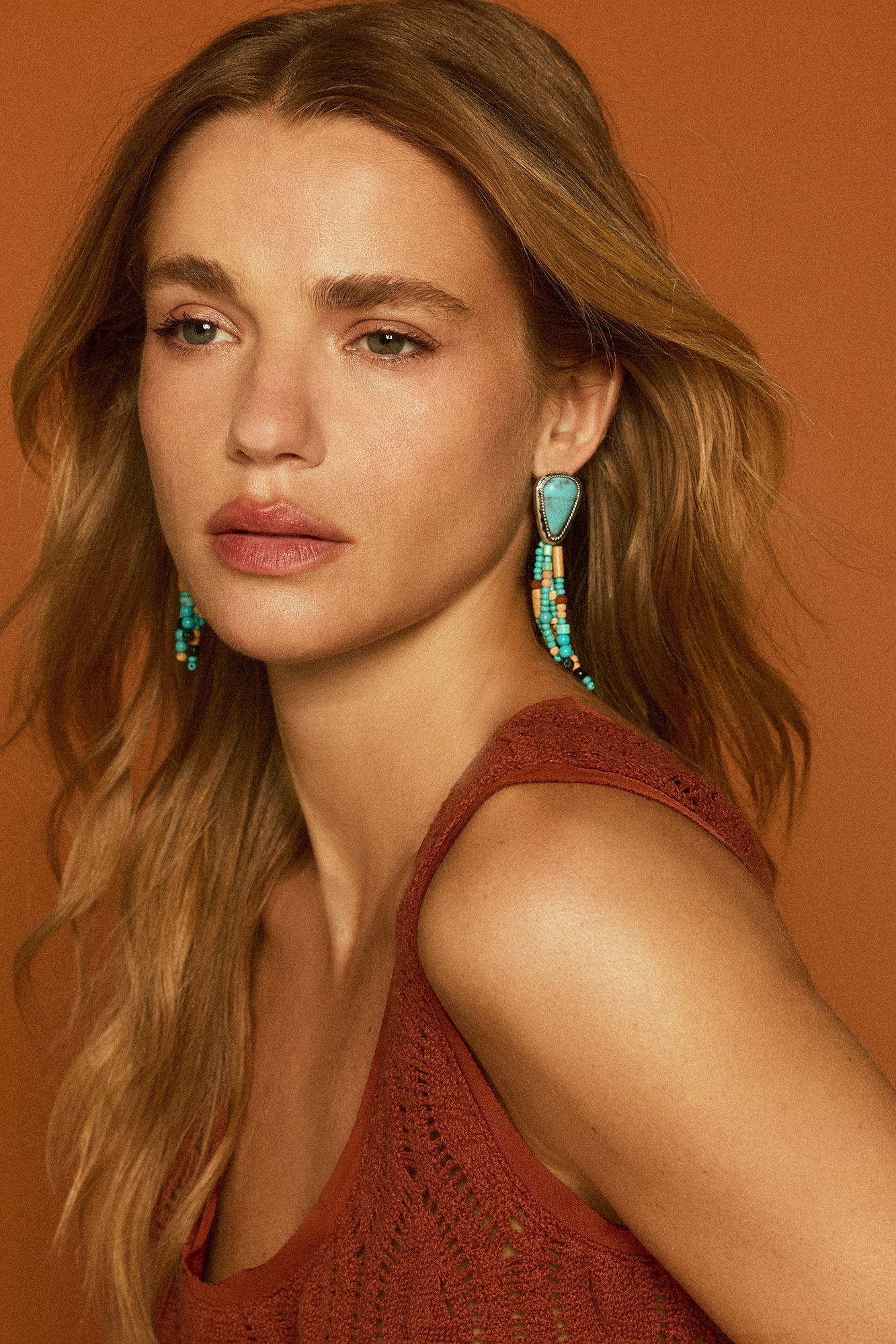 Slowlove Pendientes piedra y borla