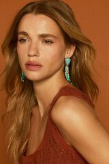 Slowlove Pendientes piedra y borla Multicolor