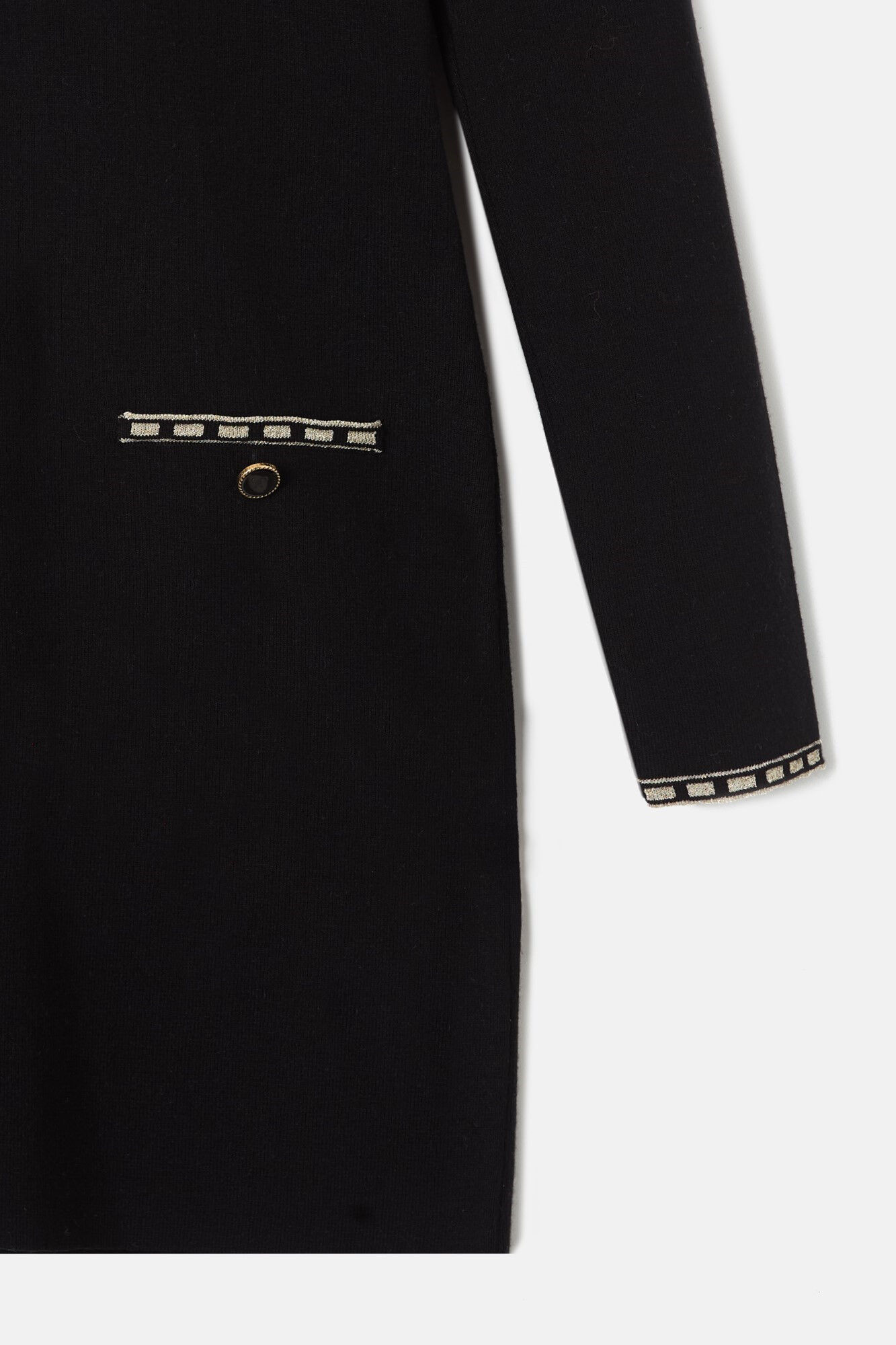 Silbon Vestido midi de malha com decote Preto