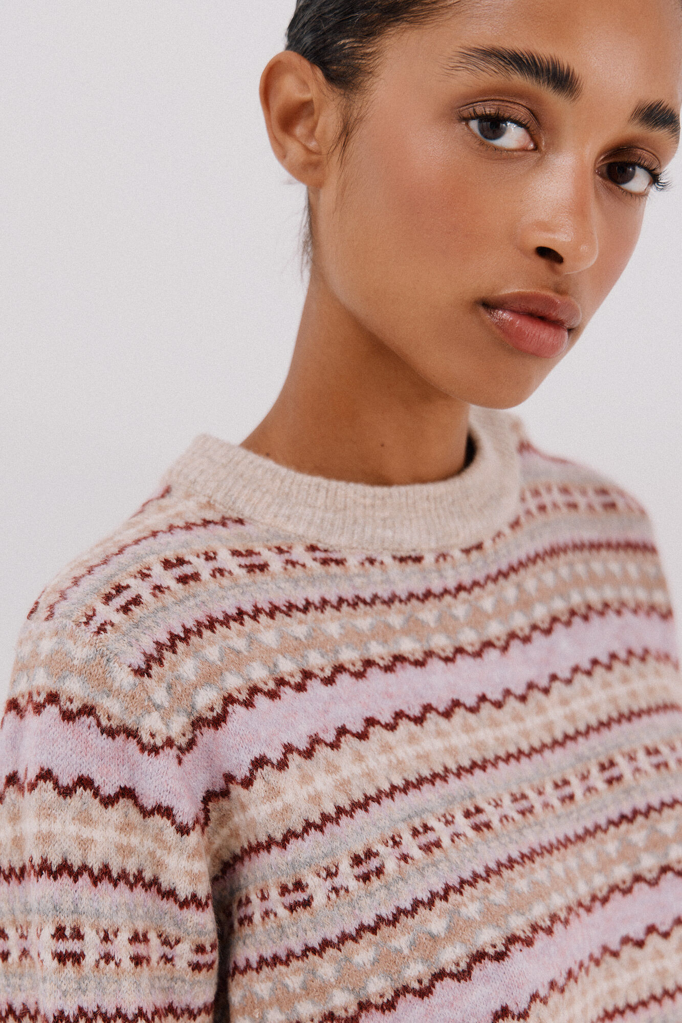 Cortefiel su&eacute;ter de malha grega Tostado