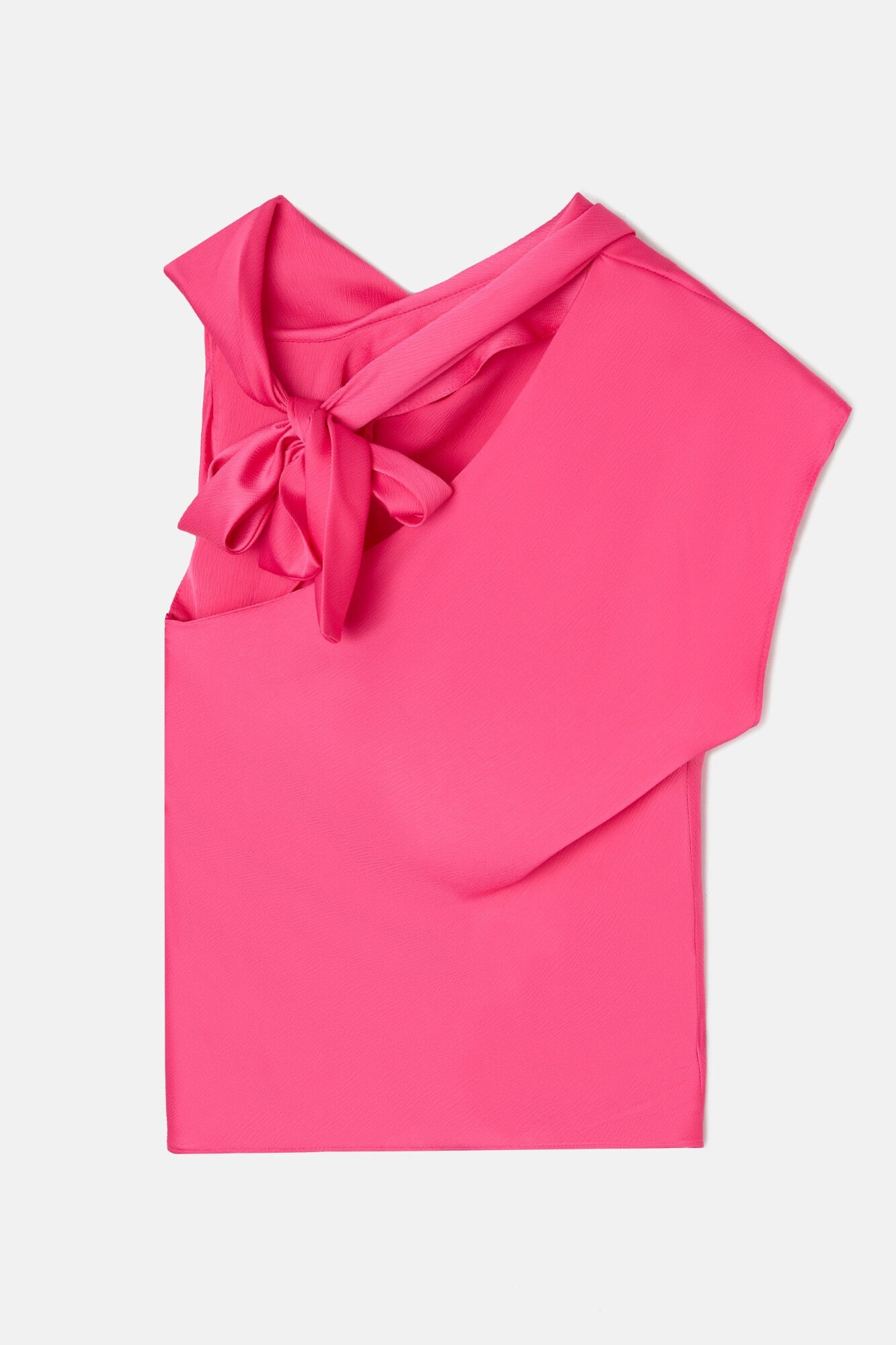 Silbon Top de cetim assim&eacute;trico Subiu