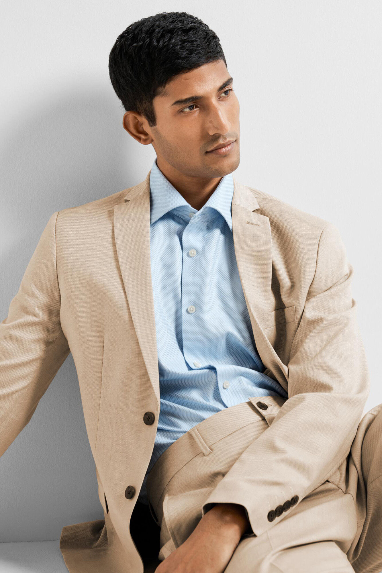 Selected Americana de traje Slim Fit confeccionada con materiales reciclados