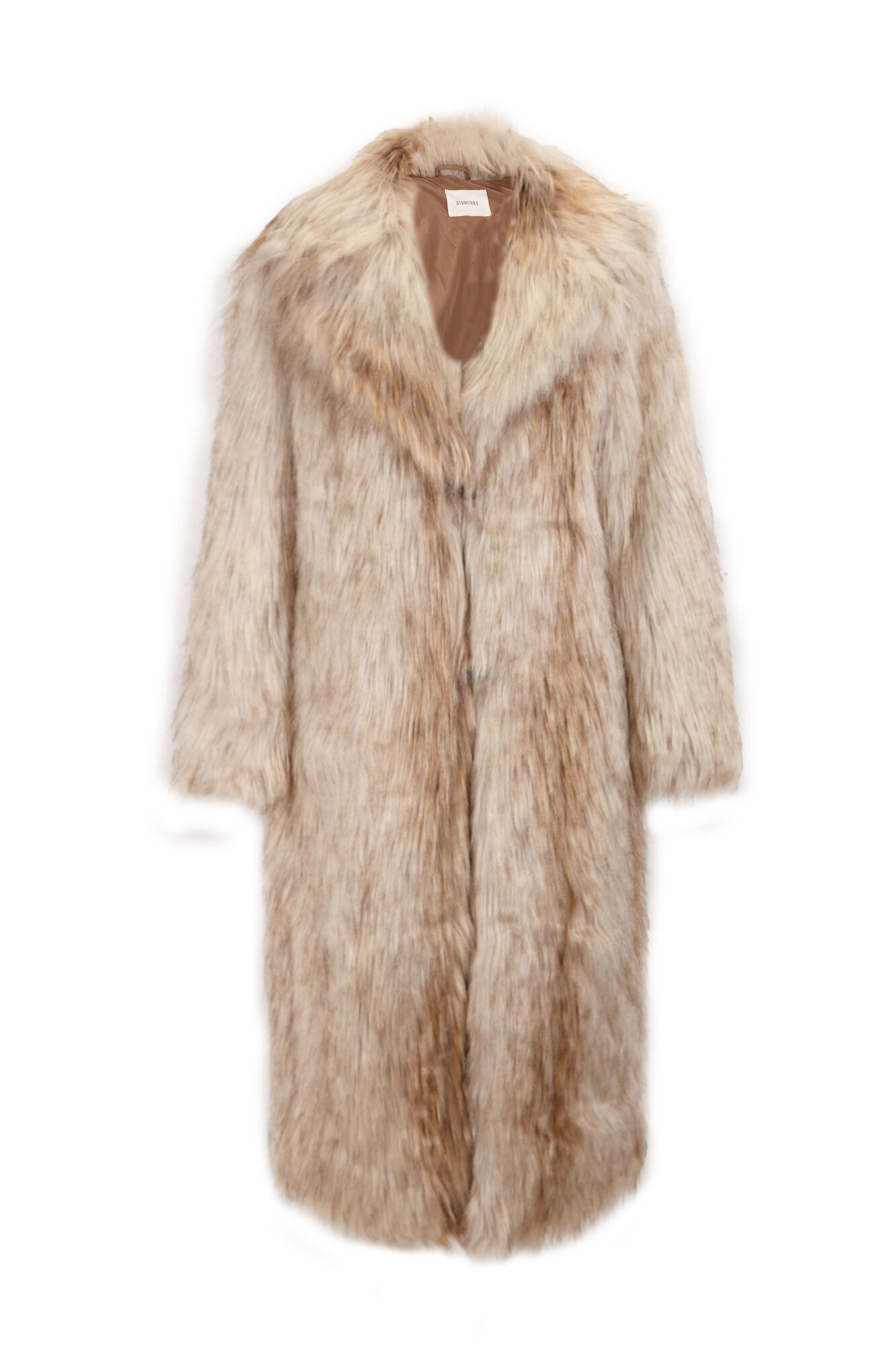 Slowlove Abrigo largo efecto pelo Beige