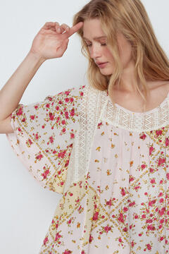 Cortefiel Patchwork print combined blouse Multicolour