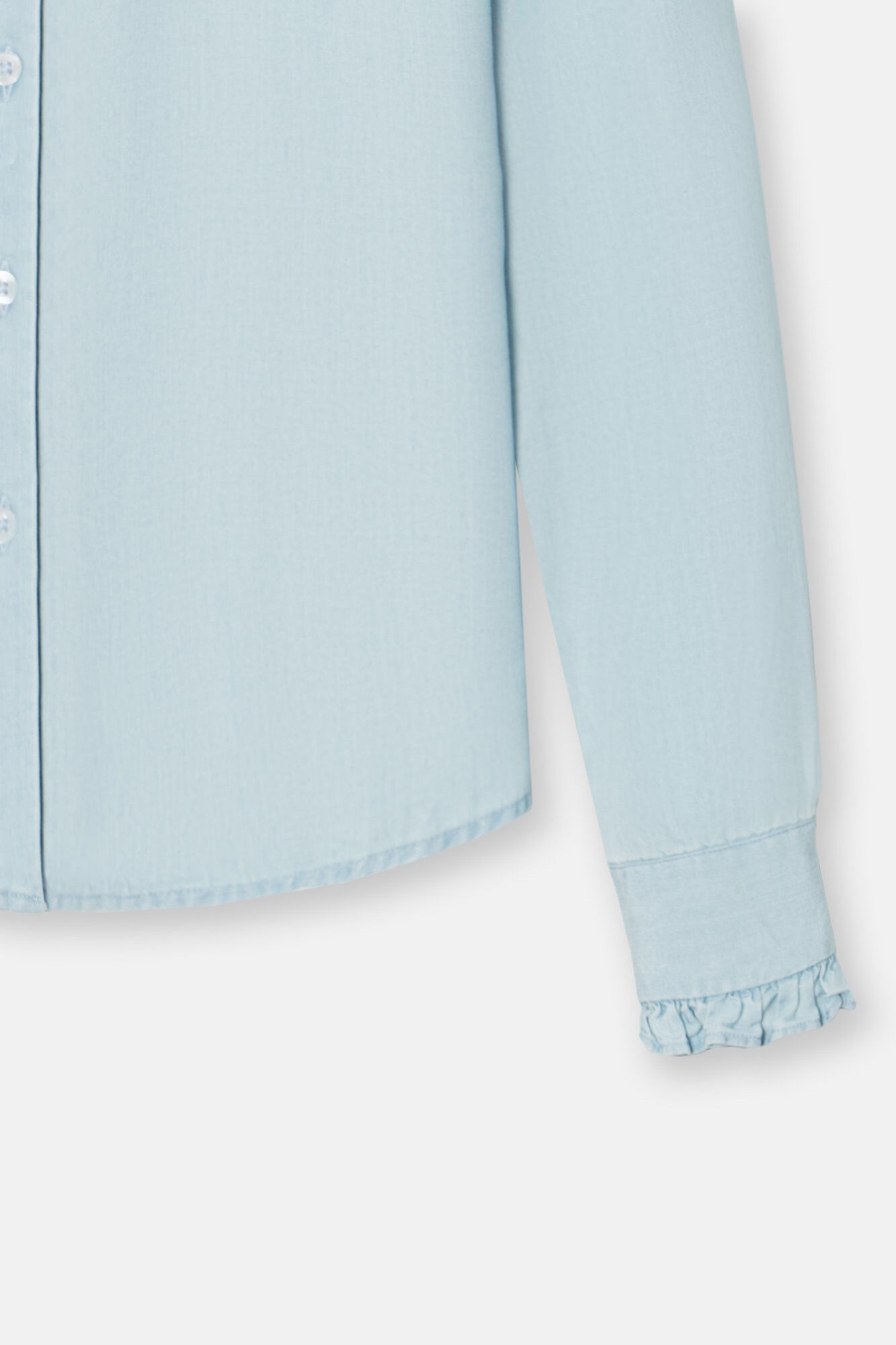 Silbon Camisa woman volantes cuello denim Azul