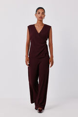 Cortefiel Wide knit trousers Maroon