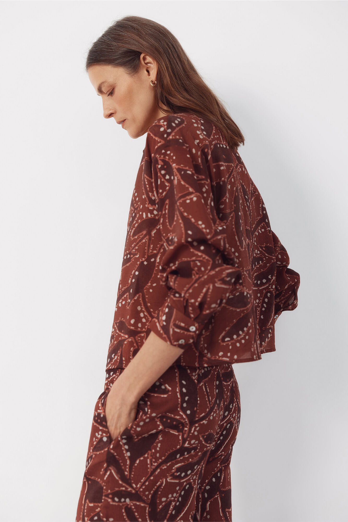 Cortefiel Printed shirt Printed brown