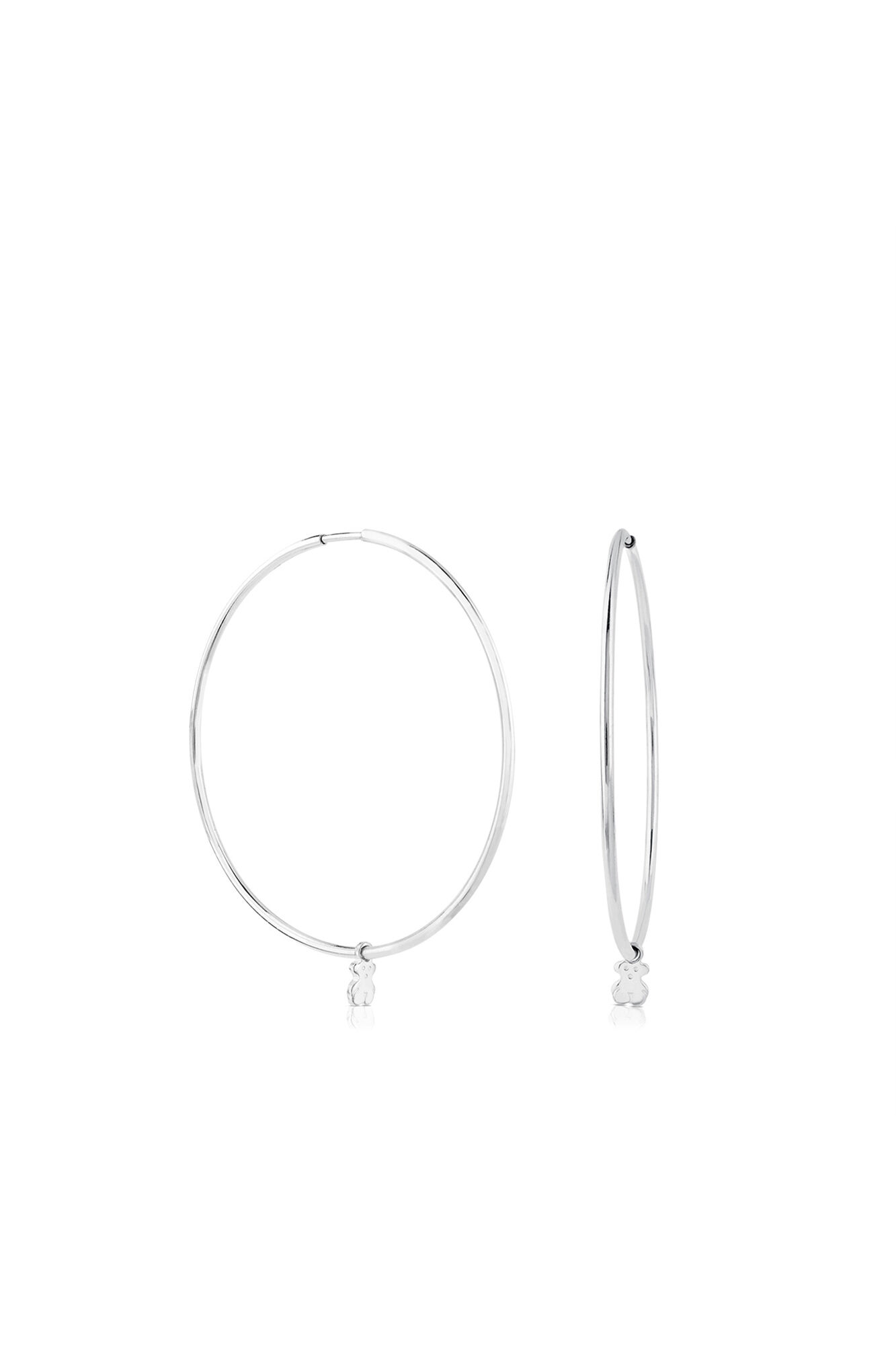 Tous TOUS Bear 4cm silver hoop earrings Grey