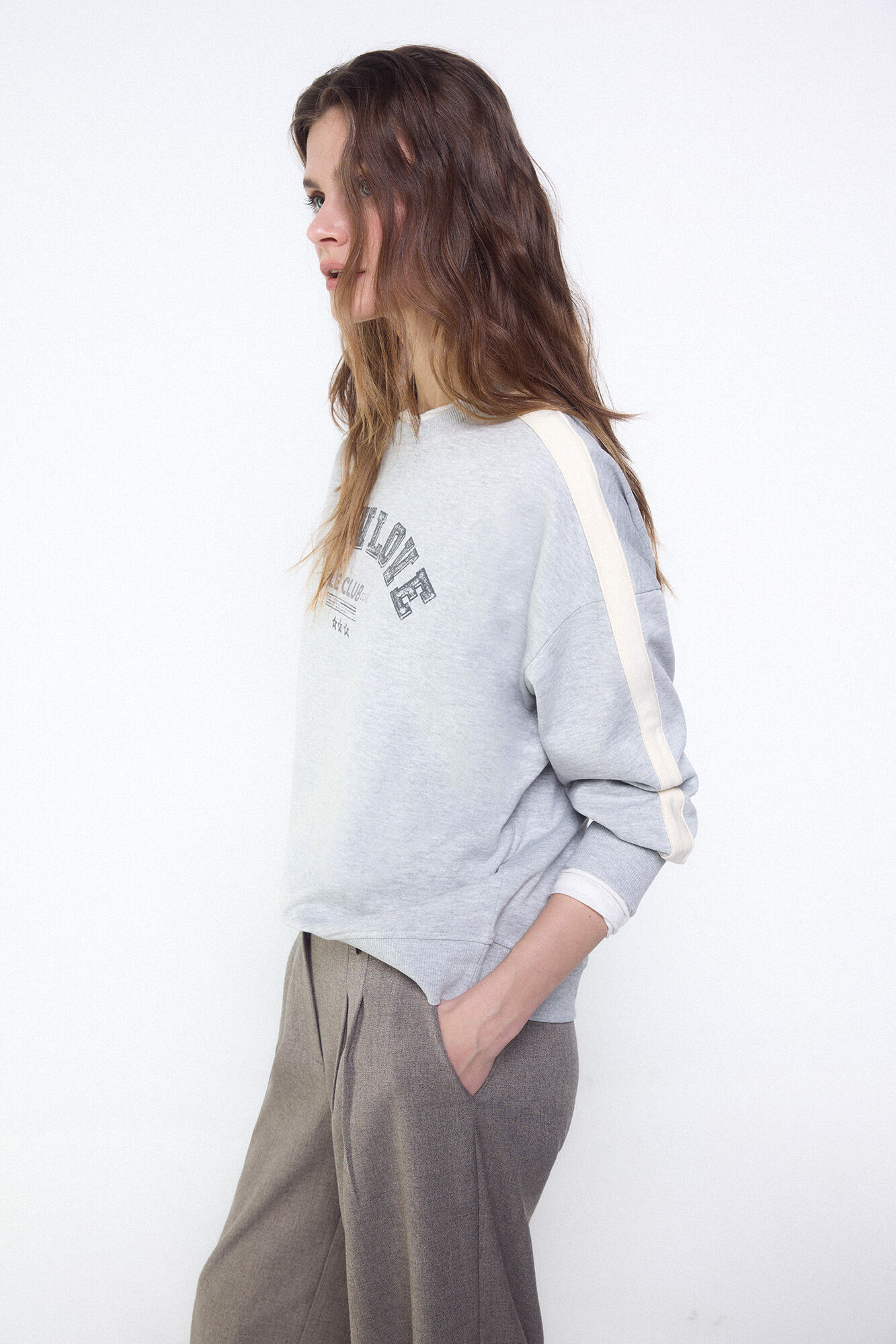 Slowlove Sudadera slowlove oversize Cinzento