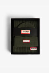 Hunter Conjunto de bon&eacute; e cachecol Verde
