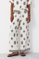 Cortefiel Printed trousers Printed white