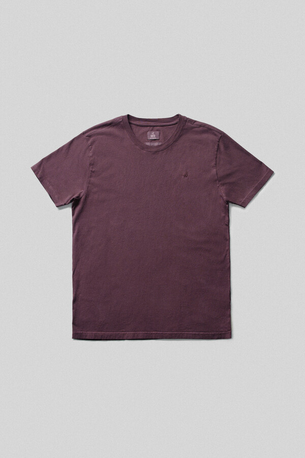 Cortefiel Washed cotton T-shirt Maroon