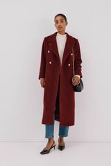 Cortefiel Long coat Italian fabric Maroon