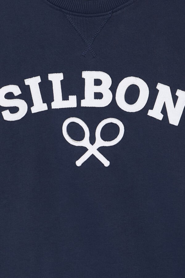 Cortefiel Silbon racket sweatshirt Navy