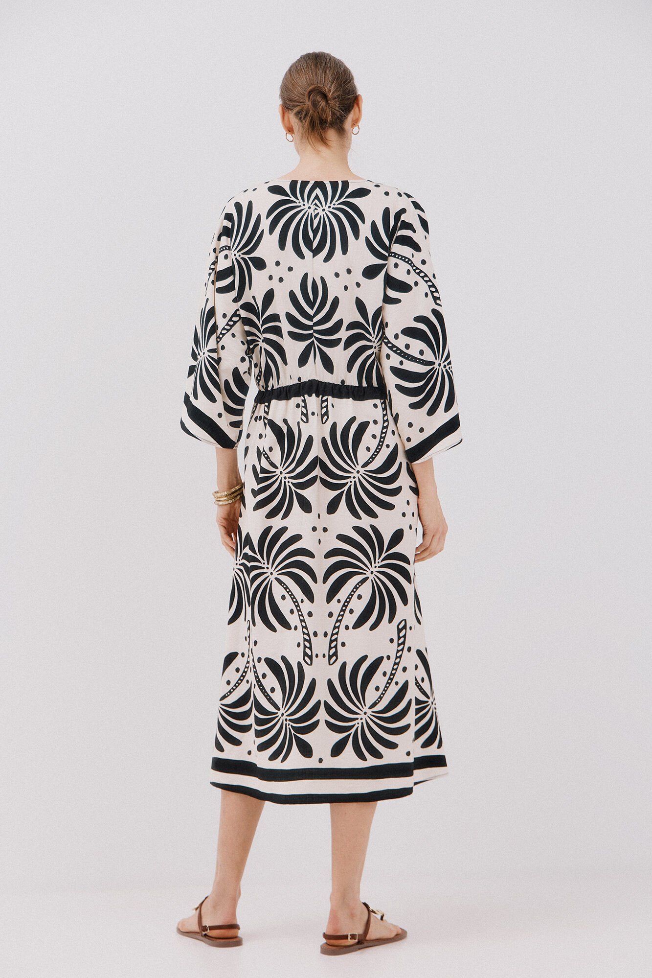 Cortefiel Long printed dress Multicolour