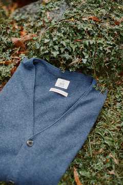 Cortefiel Button-up cardigan Blue