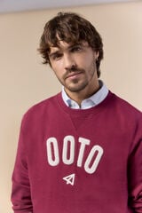 OOTO Logo round neck sweatshirt Maroon