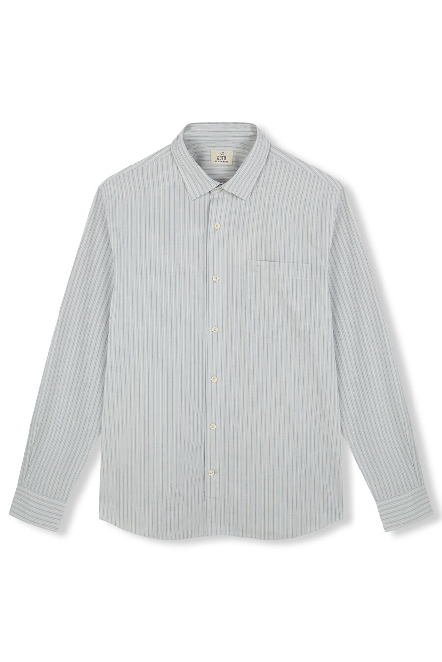 OOTO Camisa riscas estruturada Azul