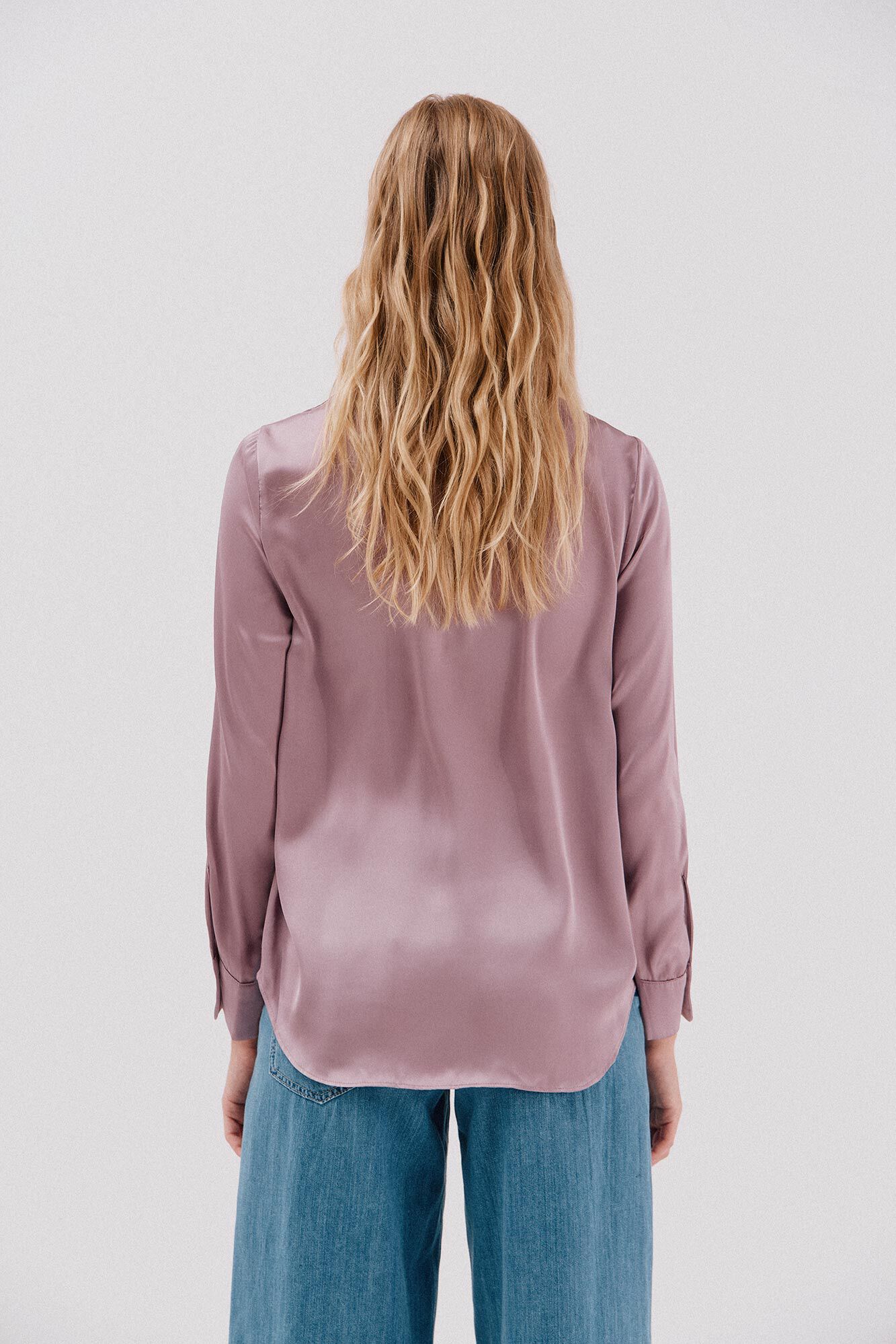 Cortefiel Satin-finish shirt Lilac