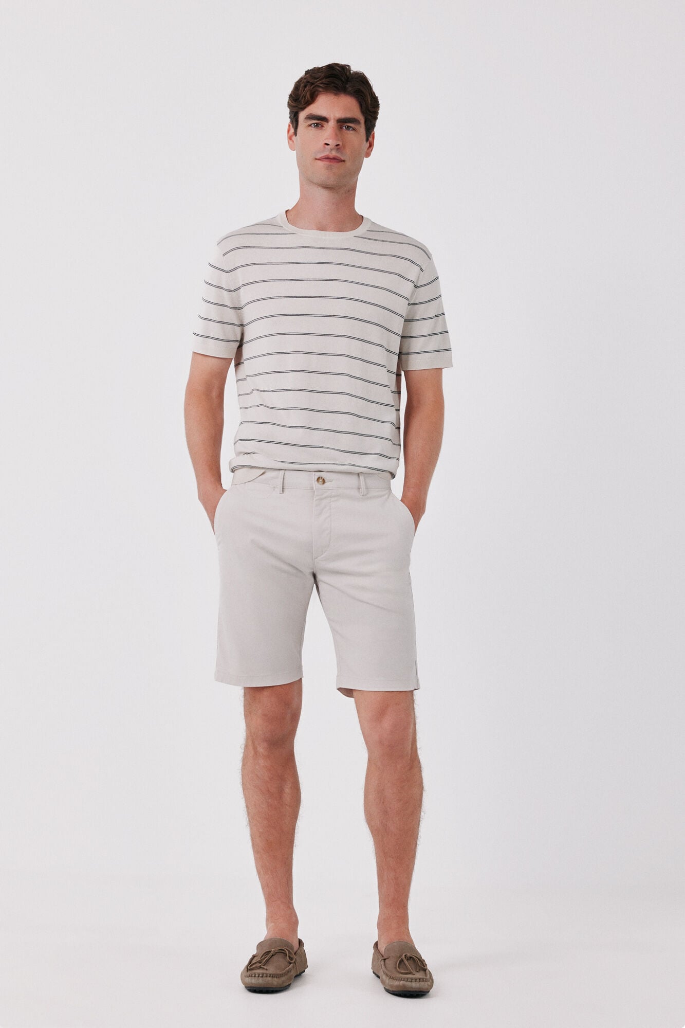Cortefiel Striped cotton short sleeve jersey-knit T-shirt