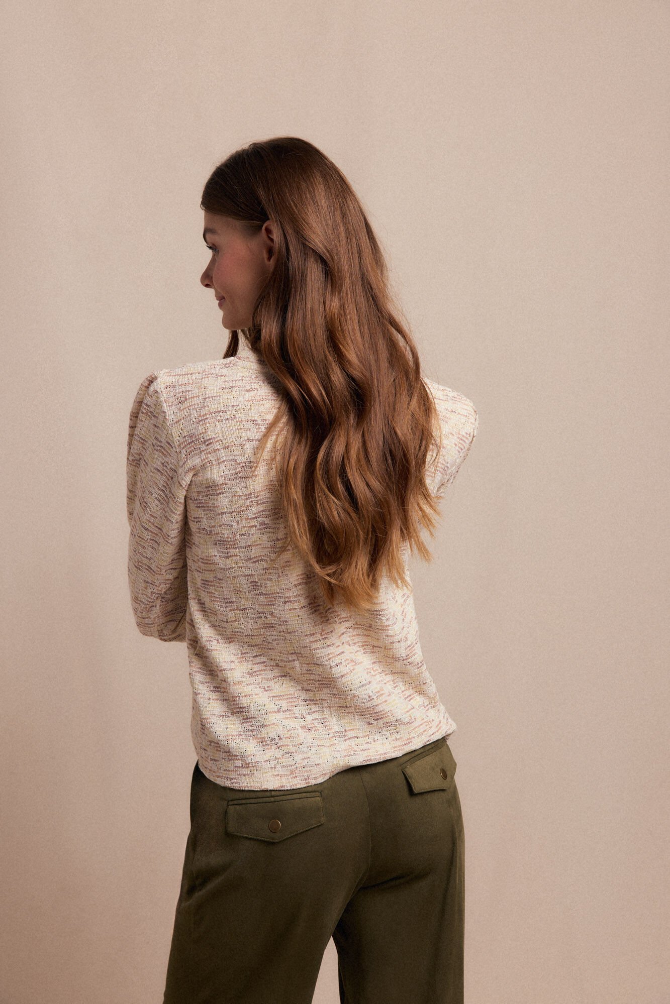 Slowlove Top estruturado franzido Tostado