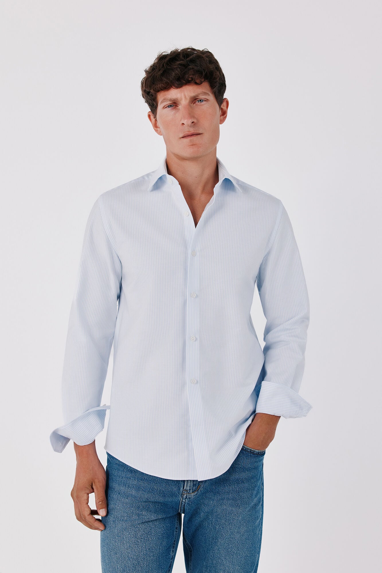 Cortefiel Striped easy-iron dress shirt