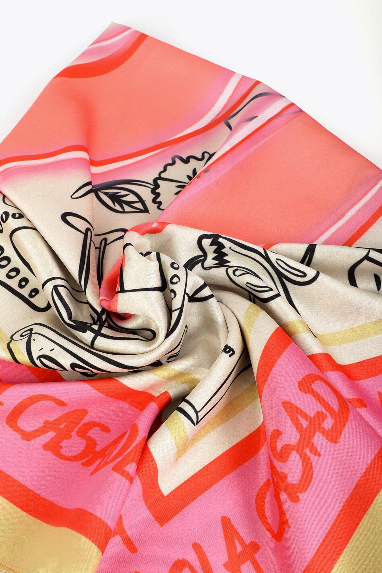 Lola Casademunt Satin-finish scarf Printed yellow