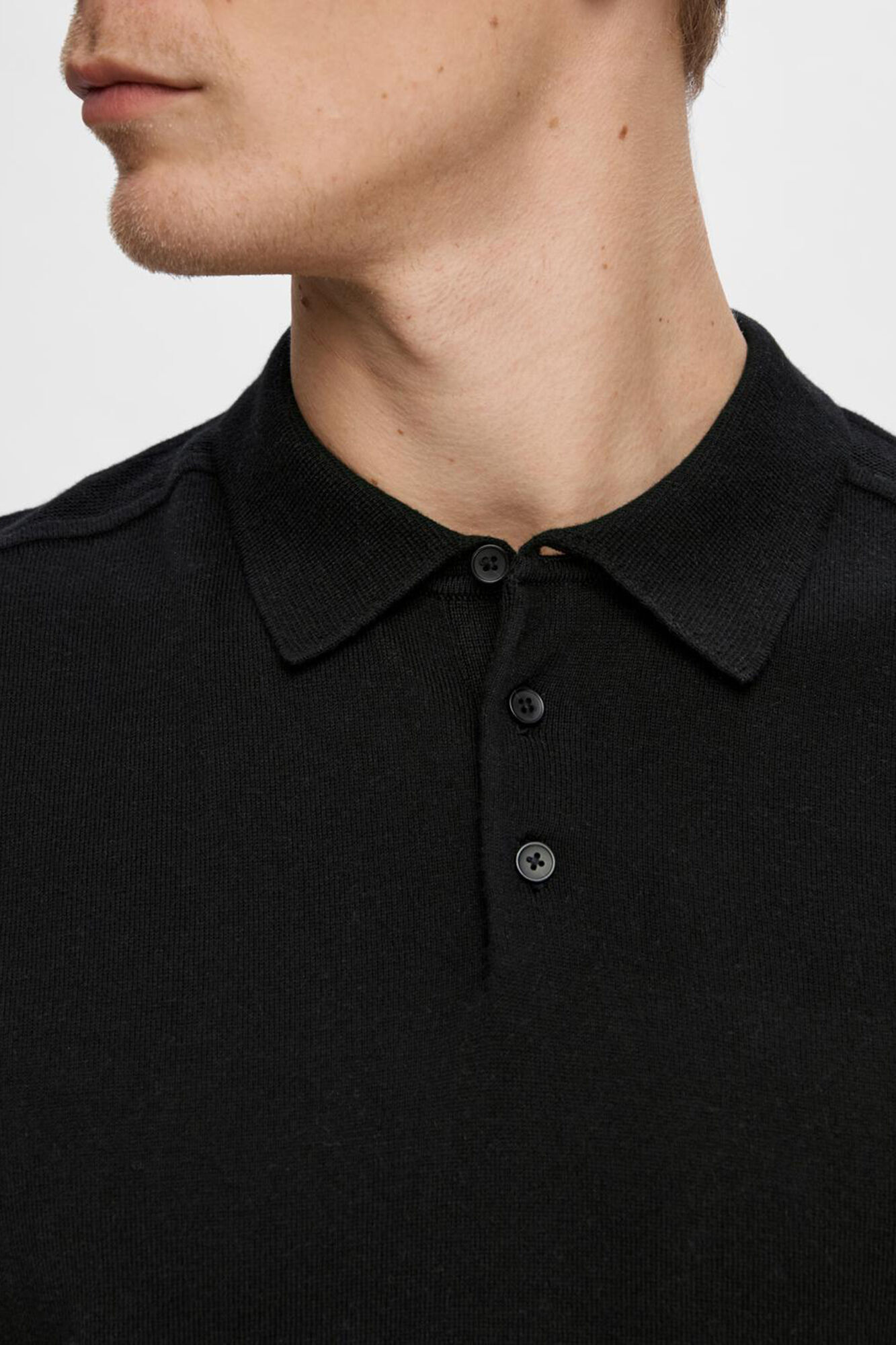 Selected Polo de malha de manga curta