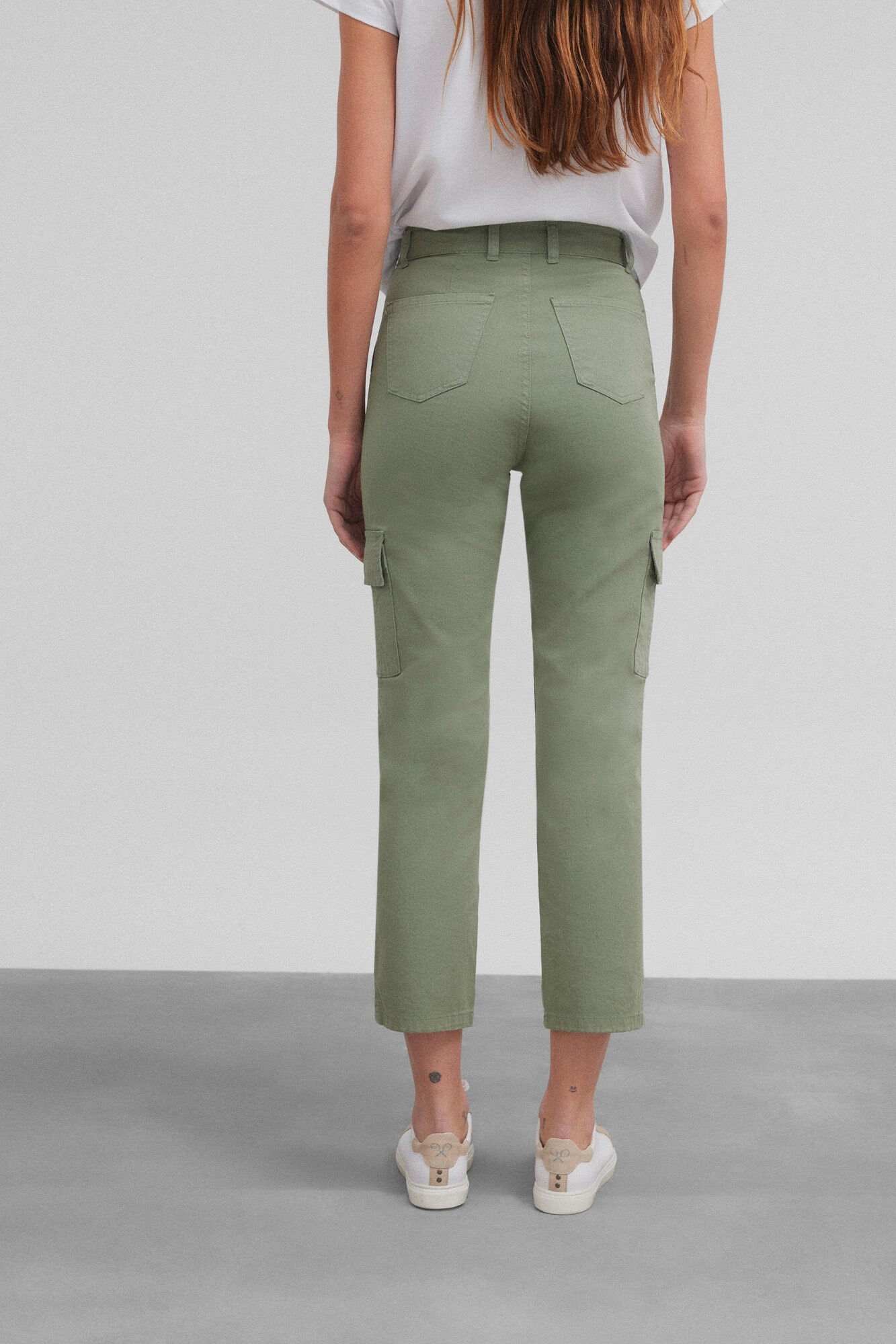 Silbon Pantal&oacute;n woman denim cargo Kaki
