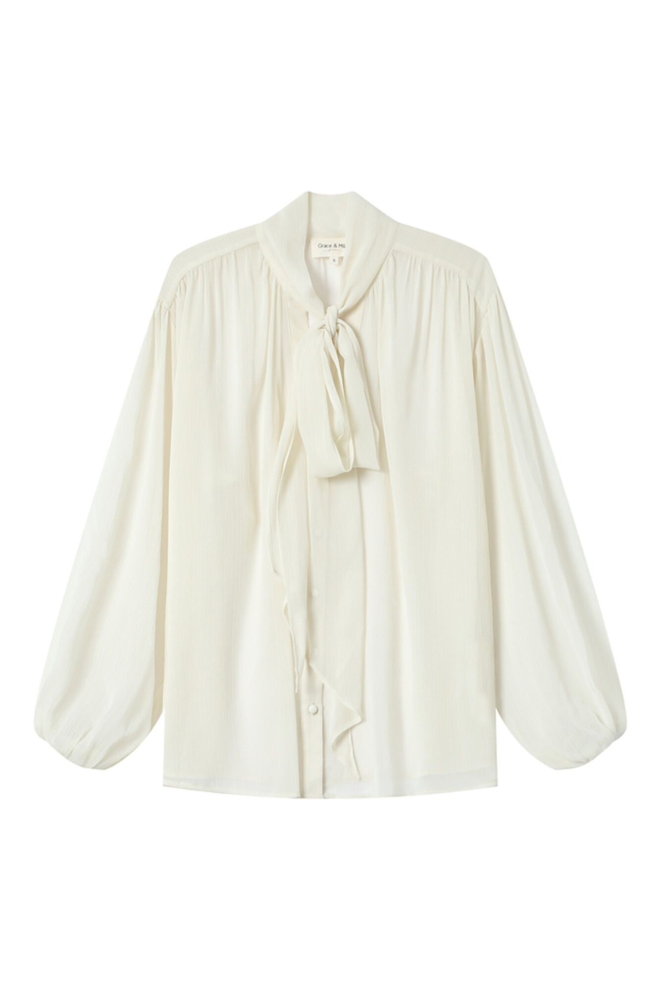 Grace & Mila Blusa esvoa&ccedil;ante com la&ccedil;ada Branco