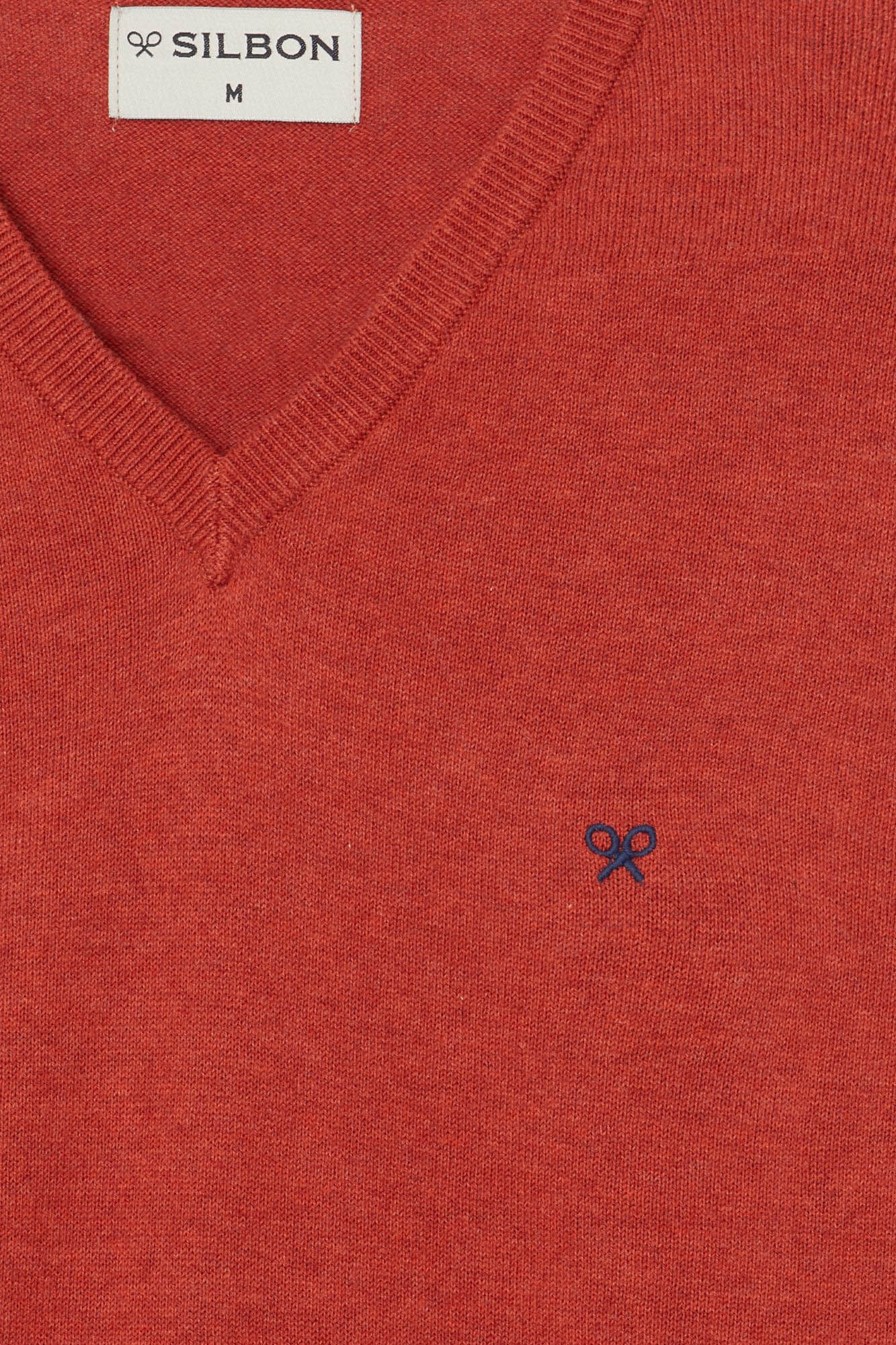 Silbon Jersey liso cuello pico caldera Coral