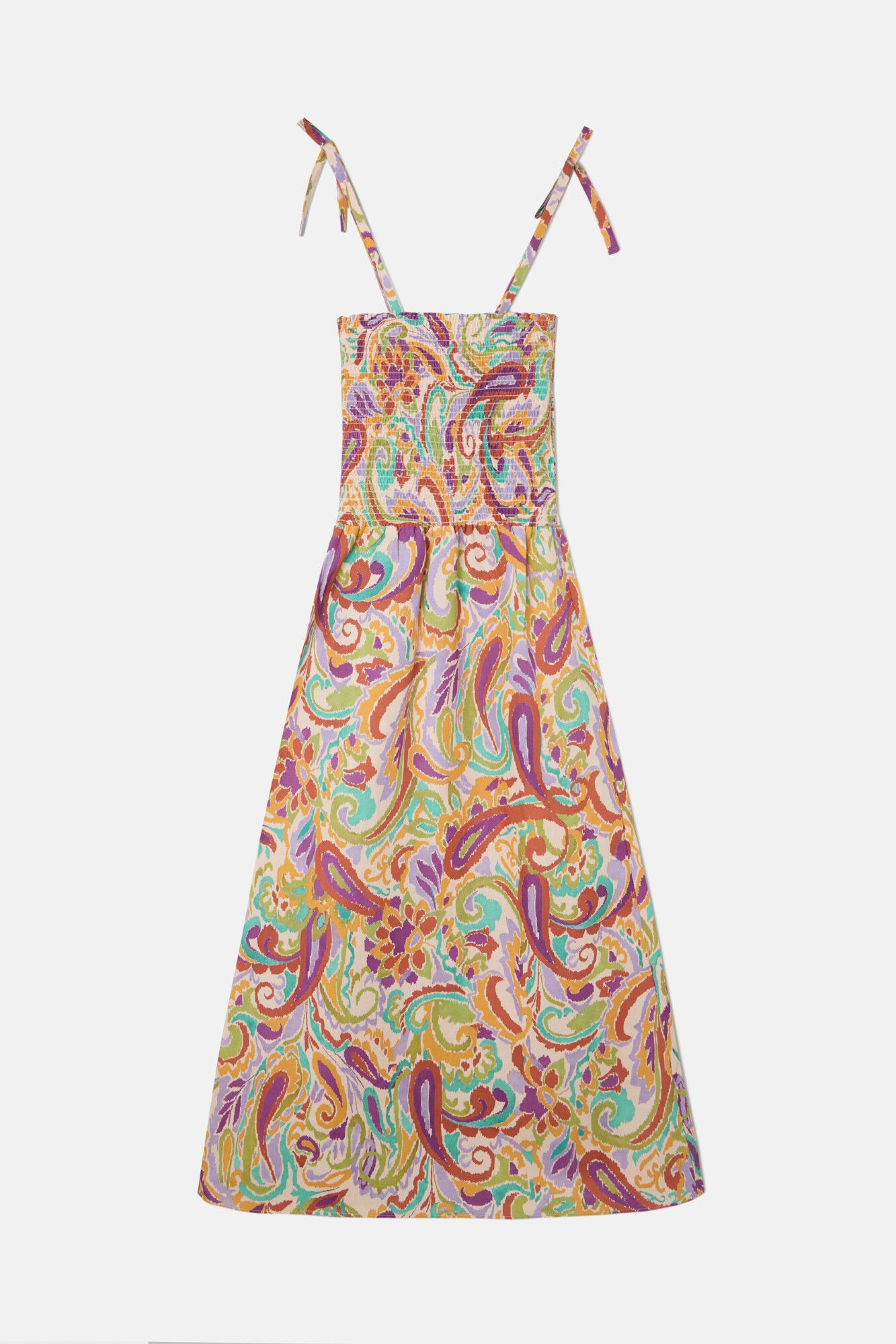 Silbon Vestido longo estampado franzido Multicolorido