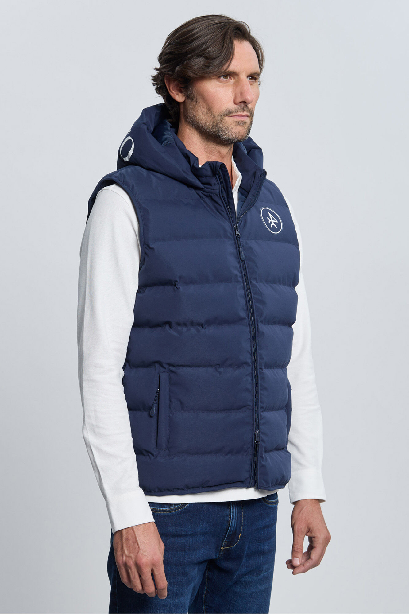 Valecuatro Colete acolchoado com capuz azul marinho Azul