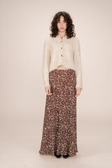 Grace & Mila Saia longa e esvoa&ccedil;ante estampada com motivo gr&aacute;fico Castanho