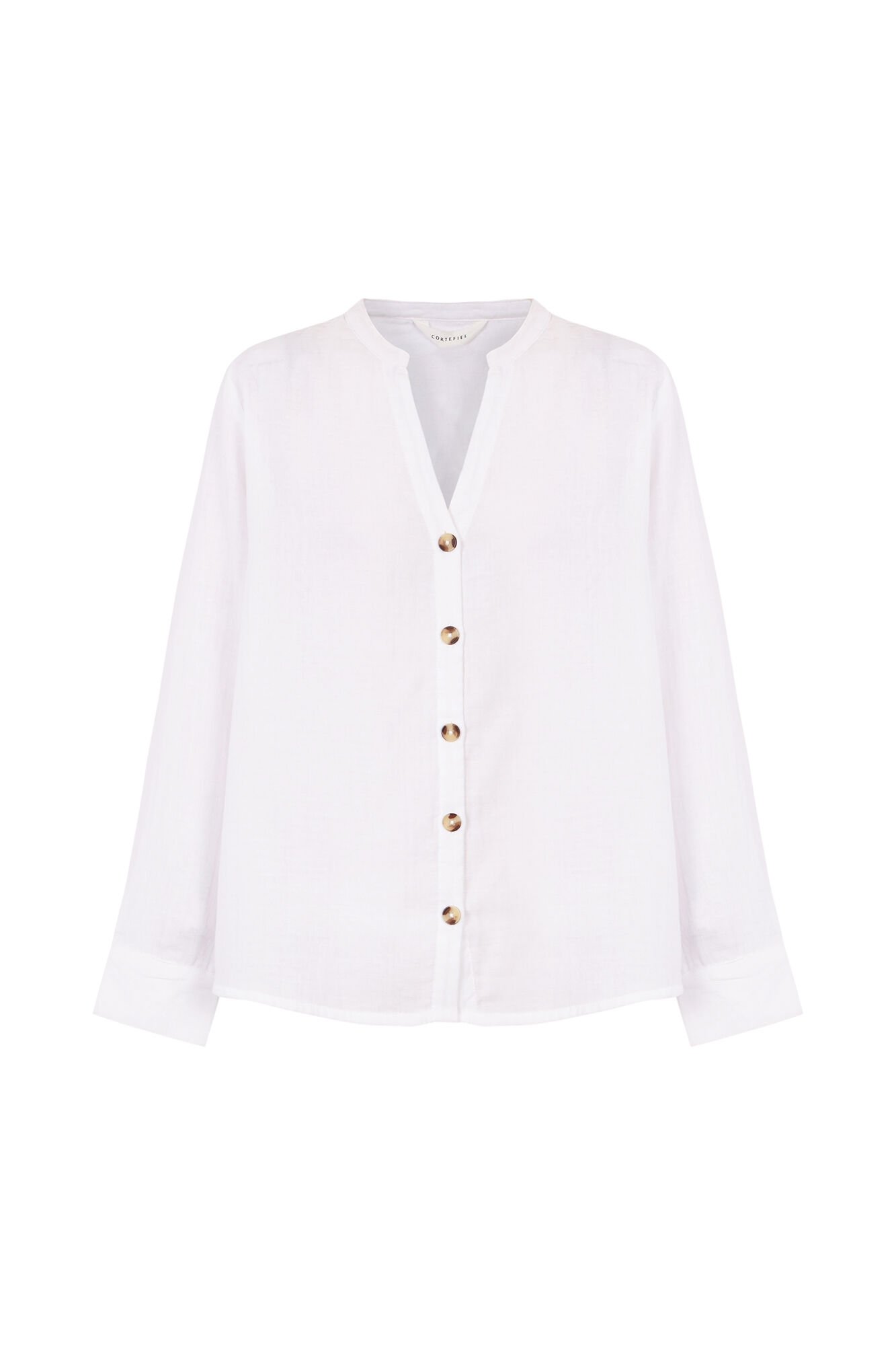 Cortefiel Mandarin collar shirt White