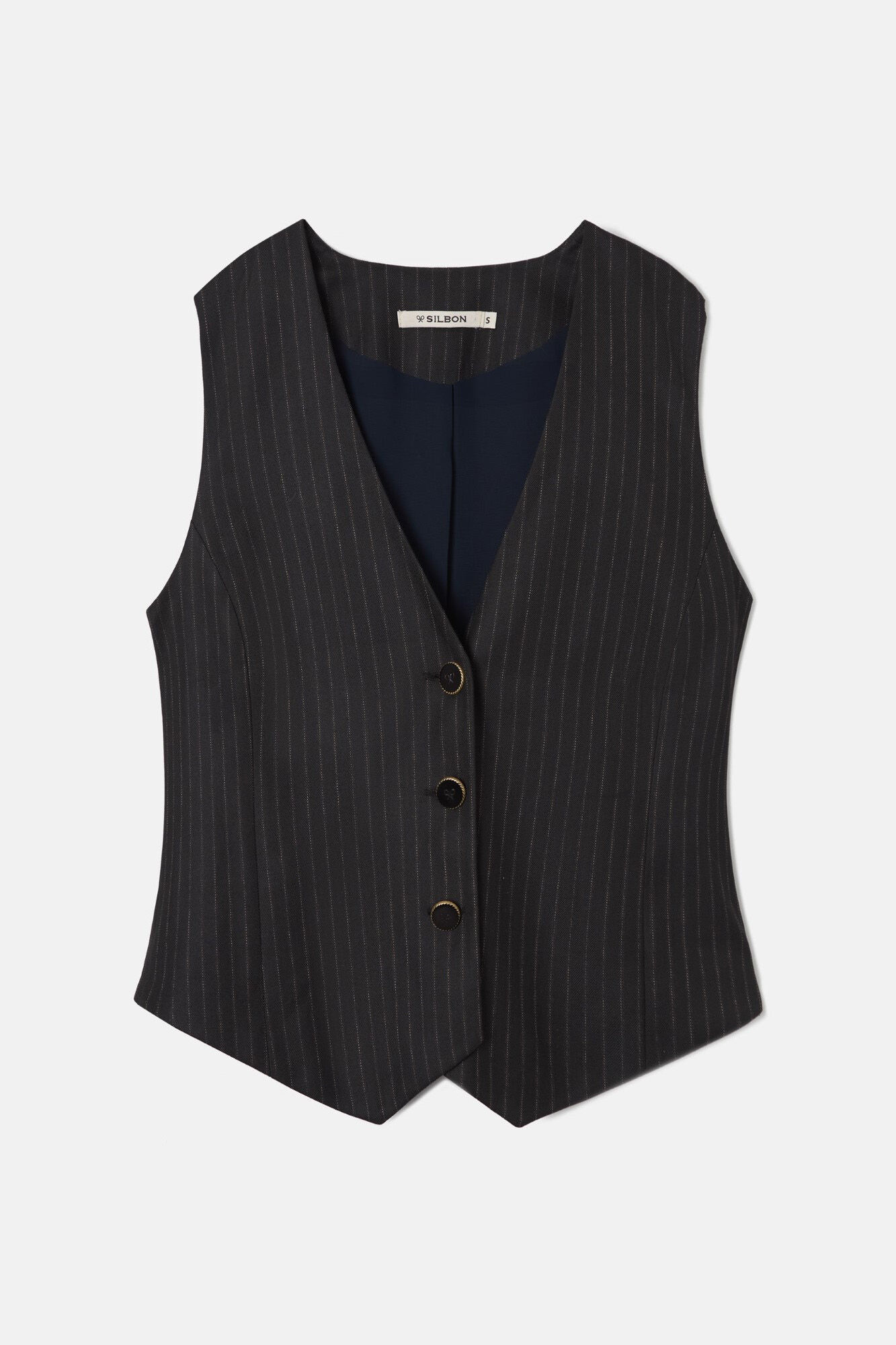 Silbon Pinstripe vest Grey