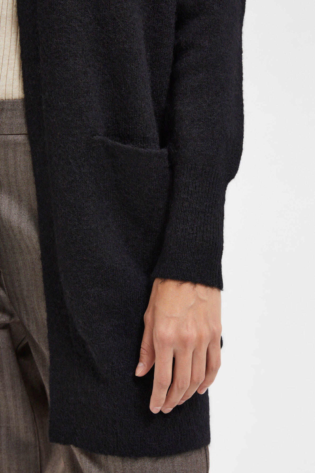 Selected C&aacute;rdigan largo de alpaca Negro