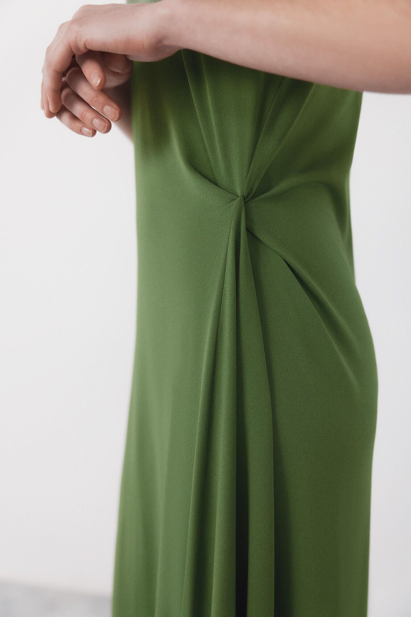 Cortefiel Side knot dress Green