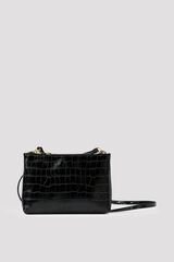 Cortefiel Bolsa a tiracolo carteira efeito crocodilo Preto