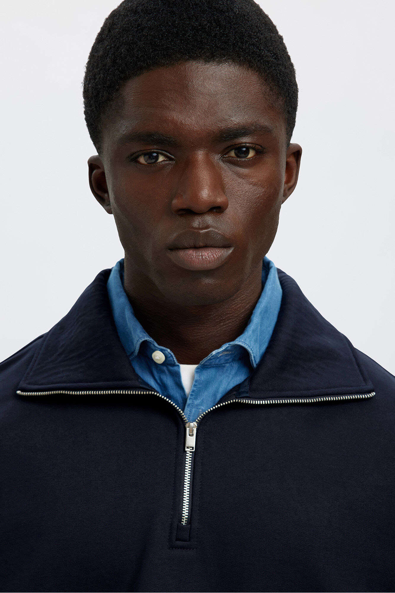 Selected Sweatshirt 100% algod&atilde;o org&acirc;nico com meia fecho-&eacute;clair 