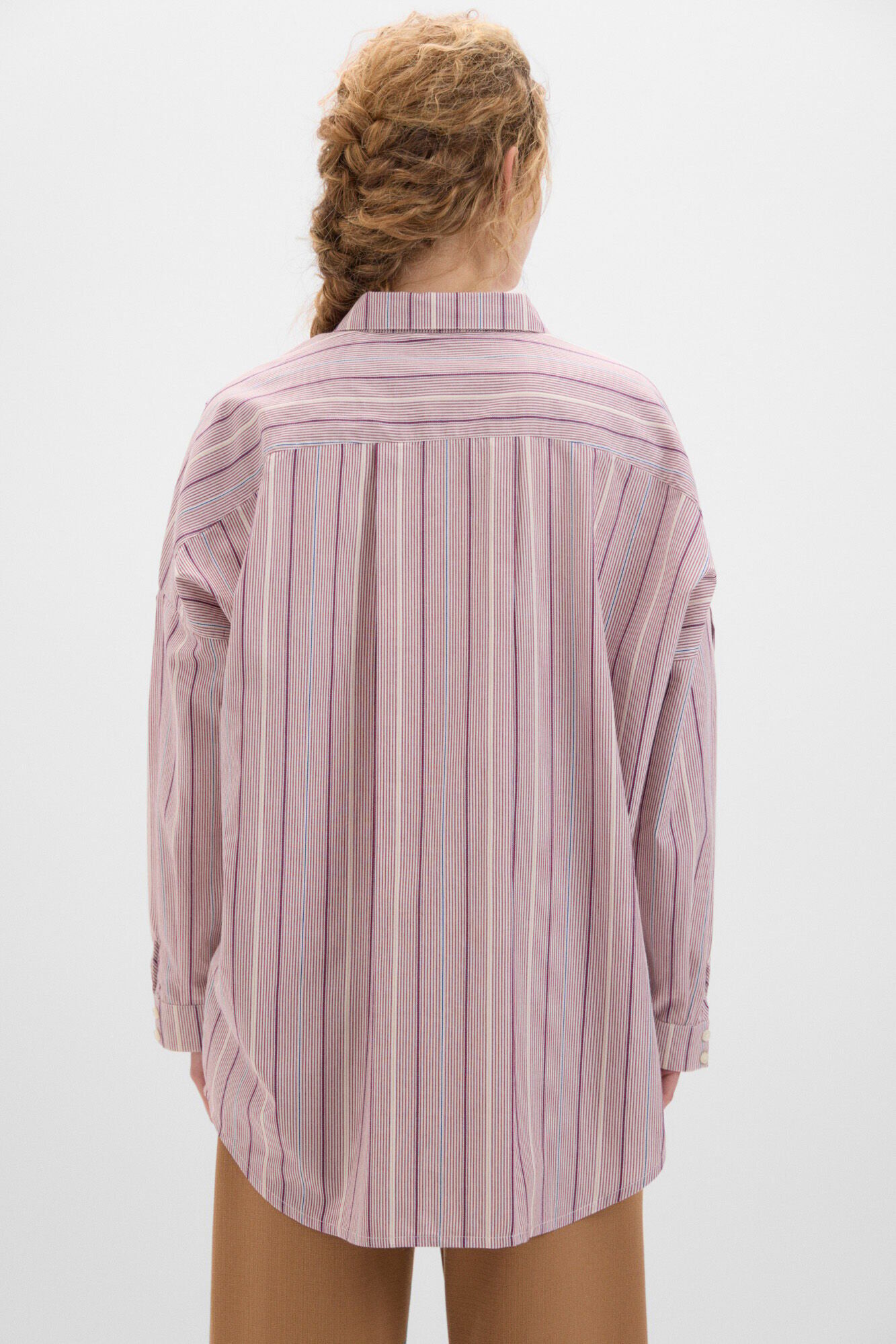 Cortefiel Multicoloured striped shirt Printed red