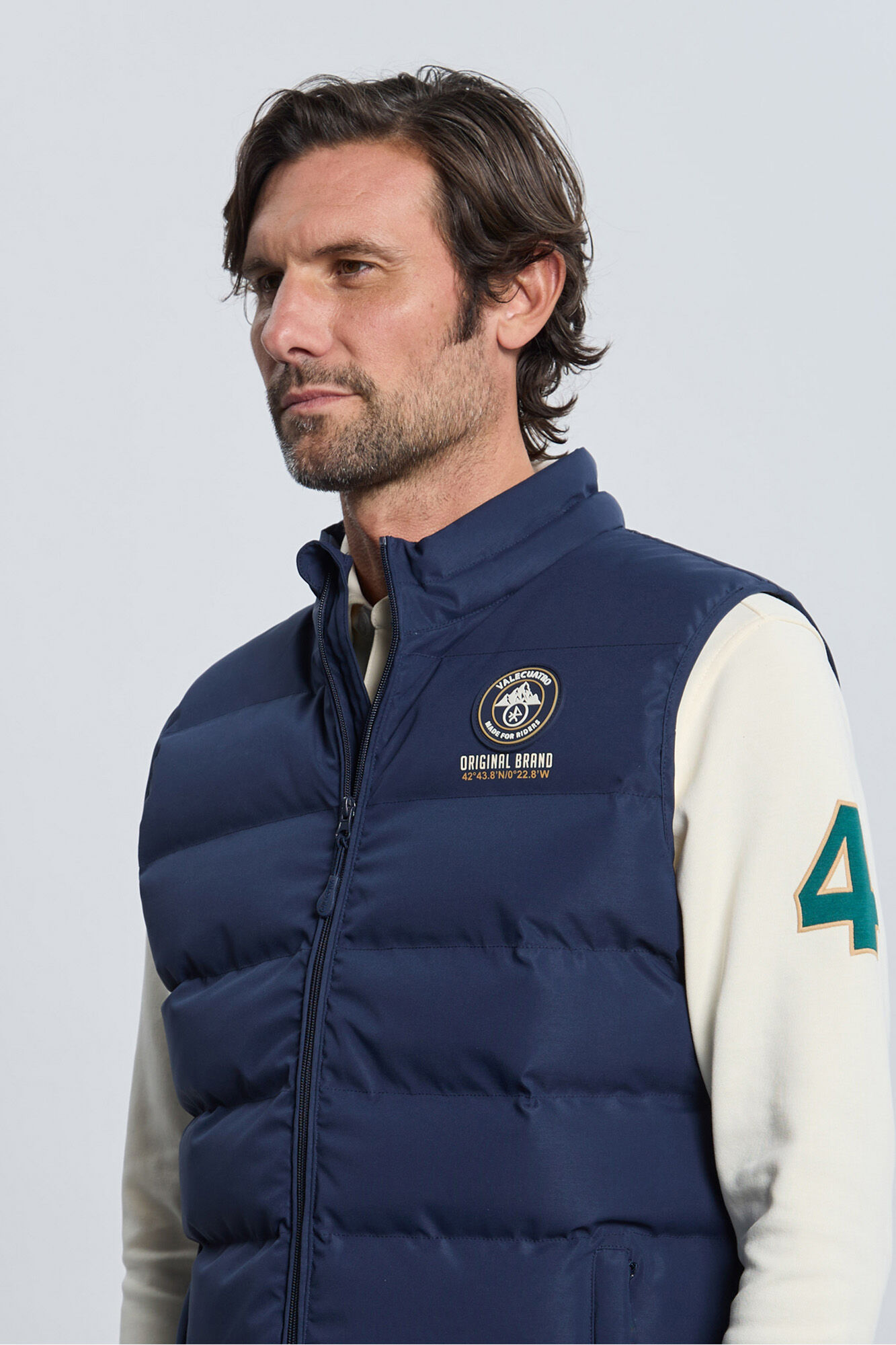 Valecuatro Colete acolchoado azul marinho com 3 escudos